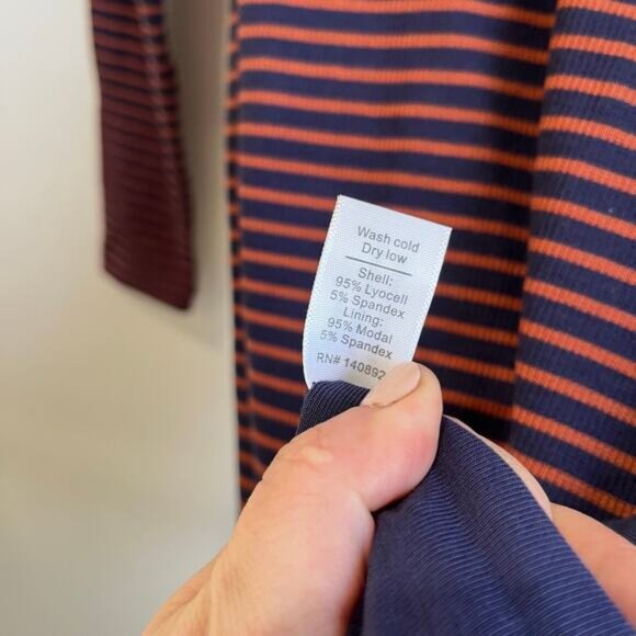 Marine Layer Blue & Auburn Lexi Rib Long Sleeve Midi Dress NWT M - Picture 5 of 8